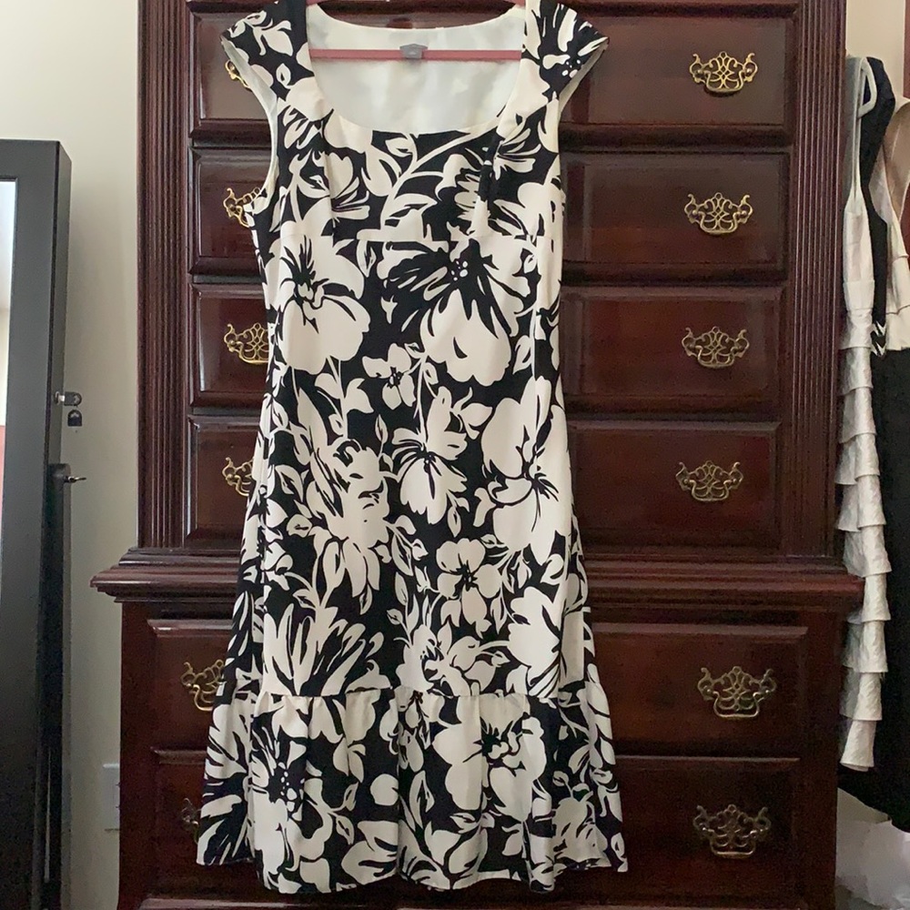 Ann Taylor black and white dress.